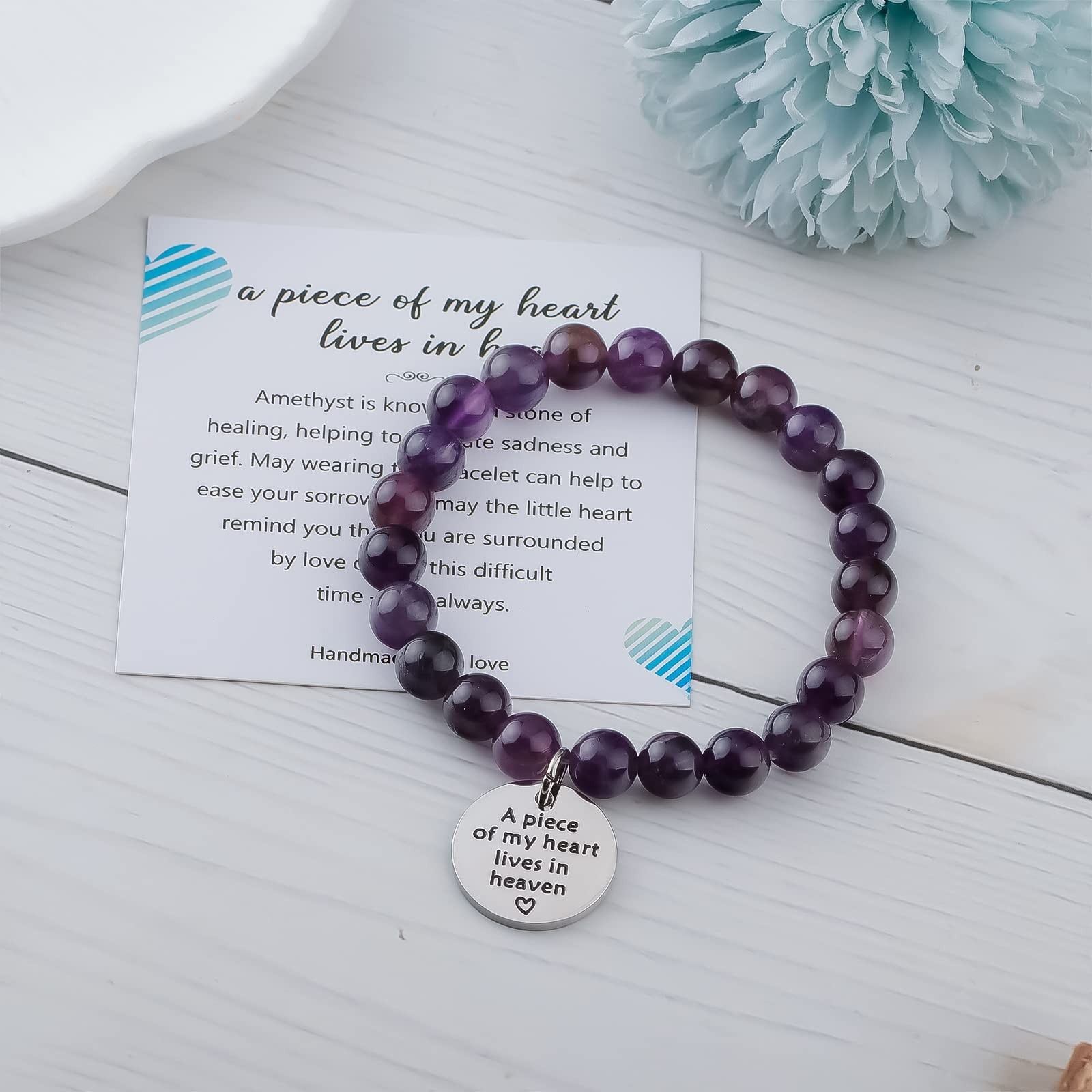 Haoze Sympathy Gift for Loss of Mom, Remembrance Bracelet Sympathy Memorial G…