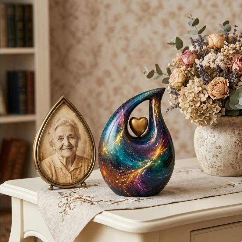 Galaxy Nebula Teardrop Cremation Urn Adult Human Ashes Urns for Your Love Ones