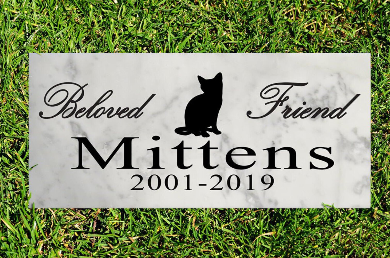Cat Memorial Stone Plaque Marker Outdoor Beloved Friend Garden Plaque