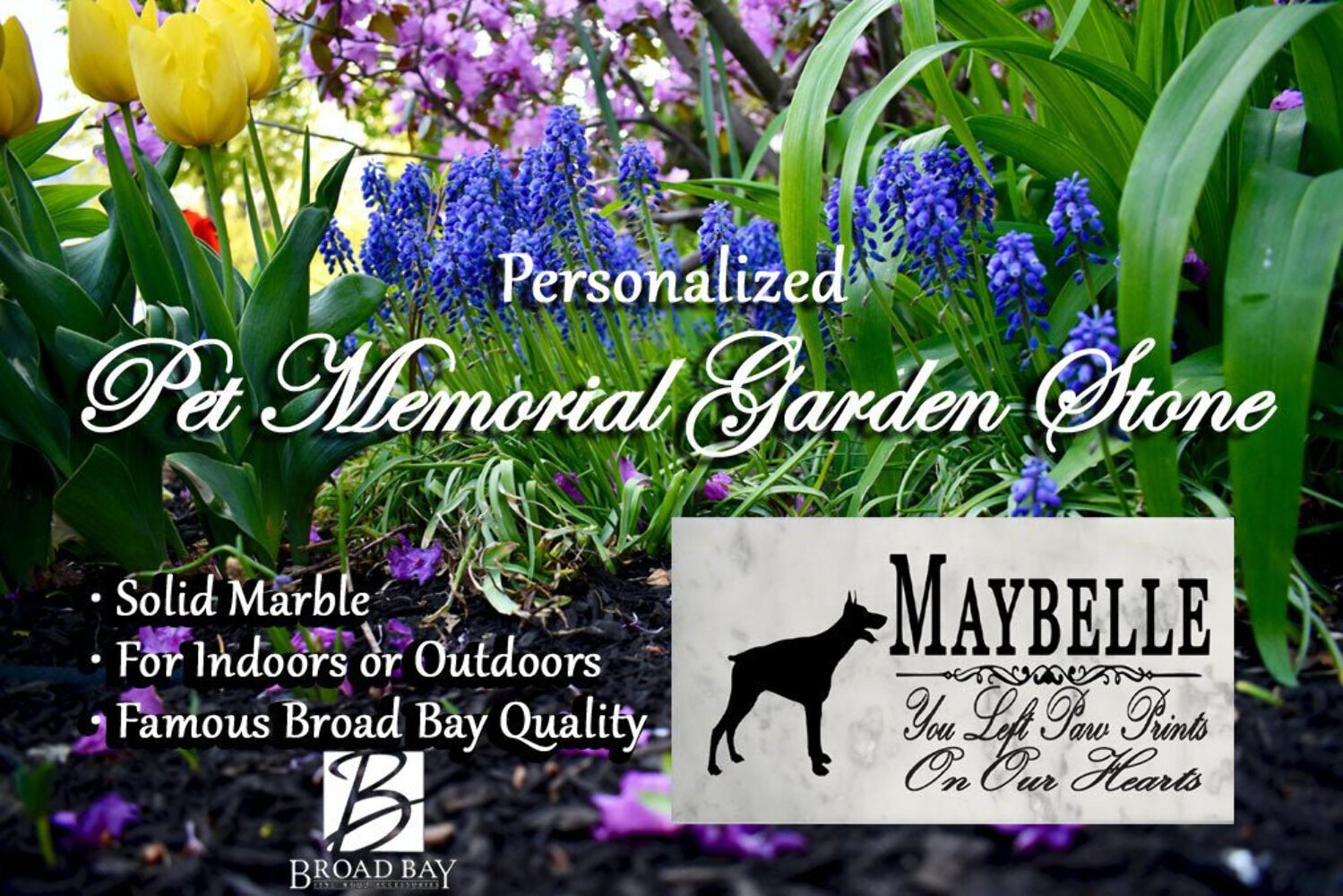 Doberman Pinscher Memorial Stone Personalized Dog Garden Rock Grave Marker Outdo