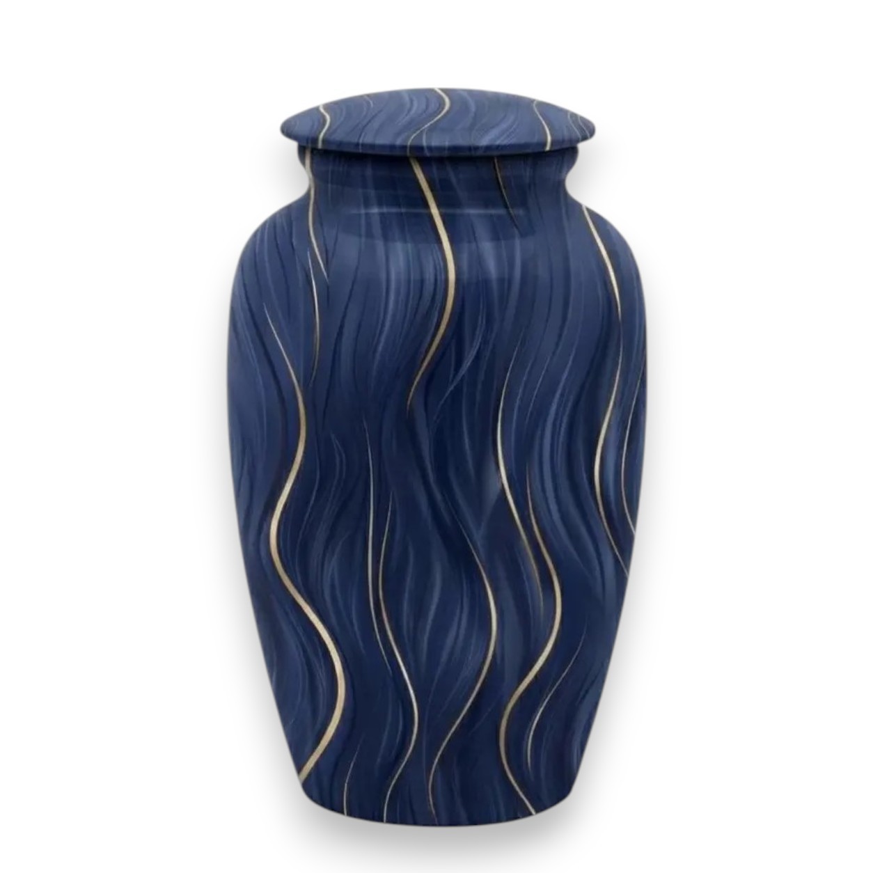 Cremation Urns for Adults Male Female Blue Gold Funeral Urns Large 190 Cu In