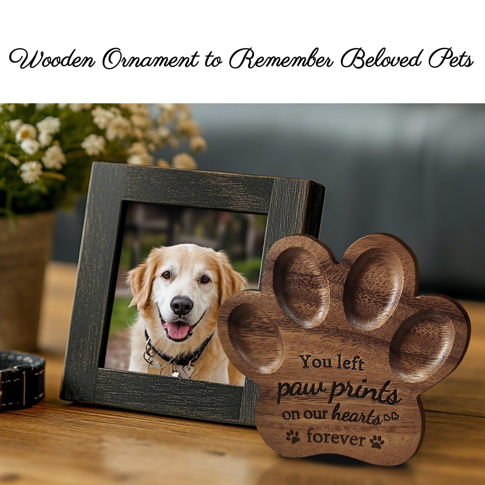 Skittypurr Dog Memorial Gift Set,Paw Print Shape Ornament to Multi-Color