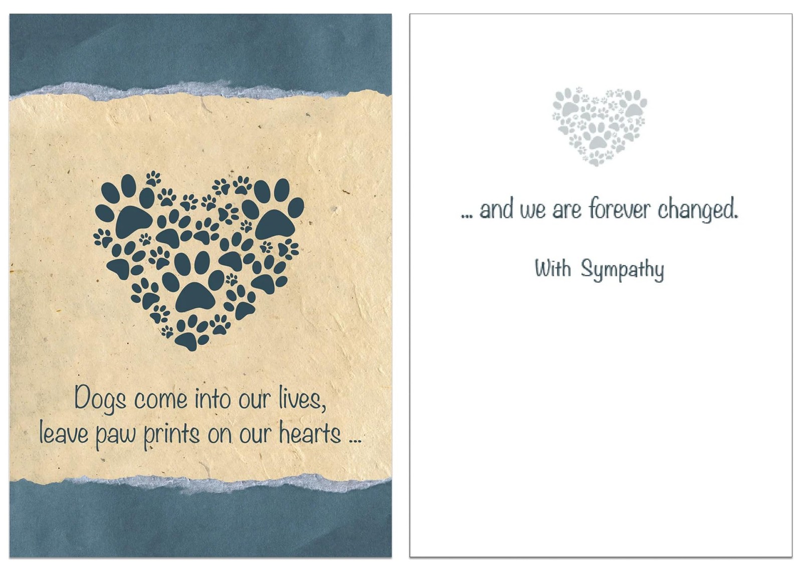Dog Speak Pet Sympathy Card – Dogs Come Into Our Lives, Leave Paw Prints on O…