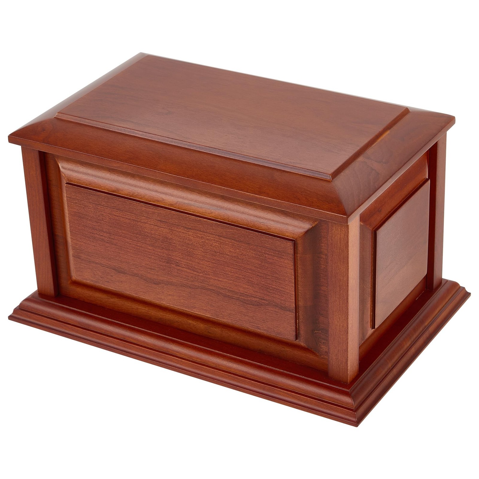 Handcrafted Solid Cherry Wood Funeral Cremation Urn Box for Human Ashes Memor…