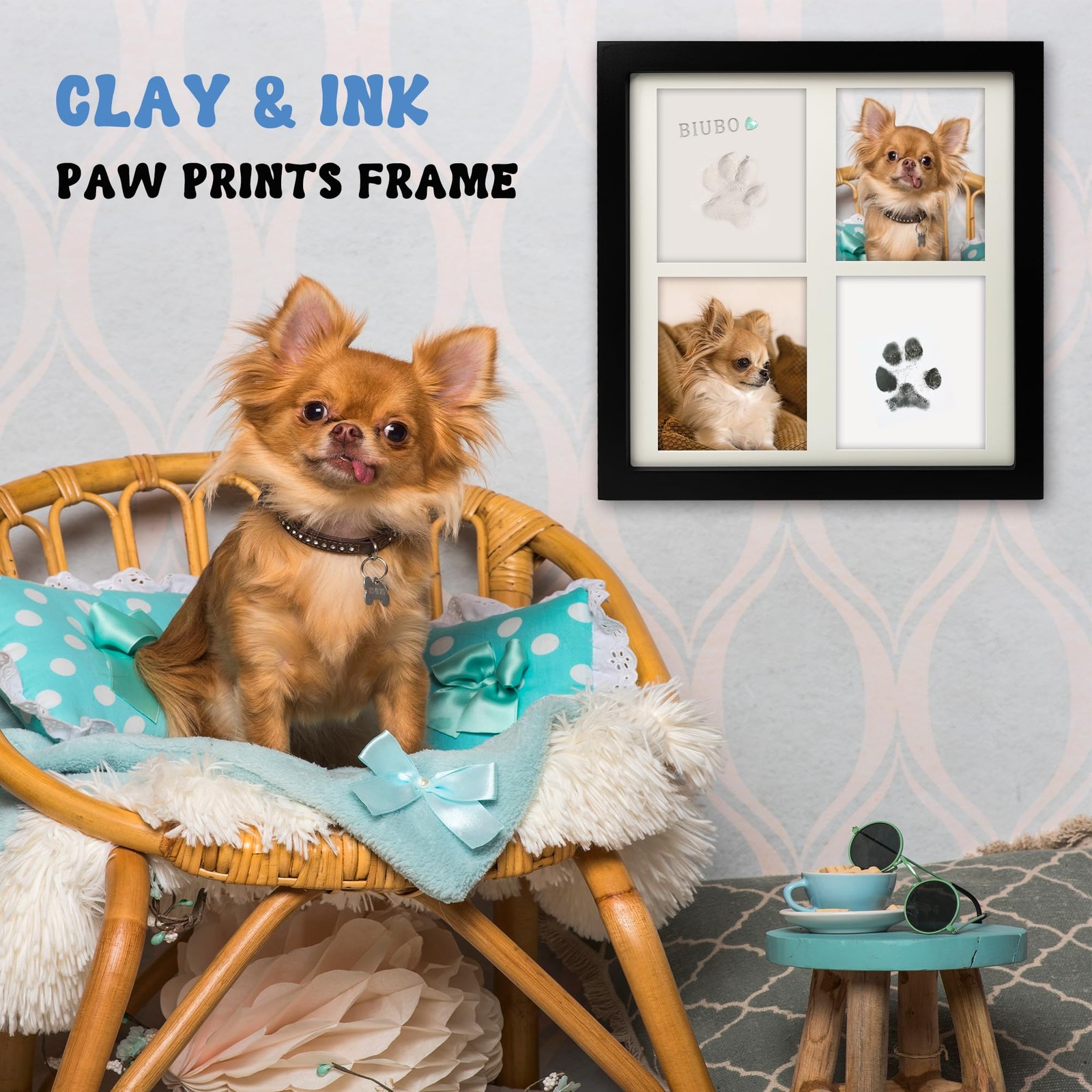 Paw Print Kit for Dog Cat, XL Clean Touch Ink Pad & Soft Clay – Pet Keepsake