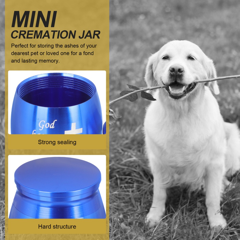 Cinerary Urn Metal Pet Cremation Urn for Ash Storage Memorial Keepsake 1Pack