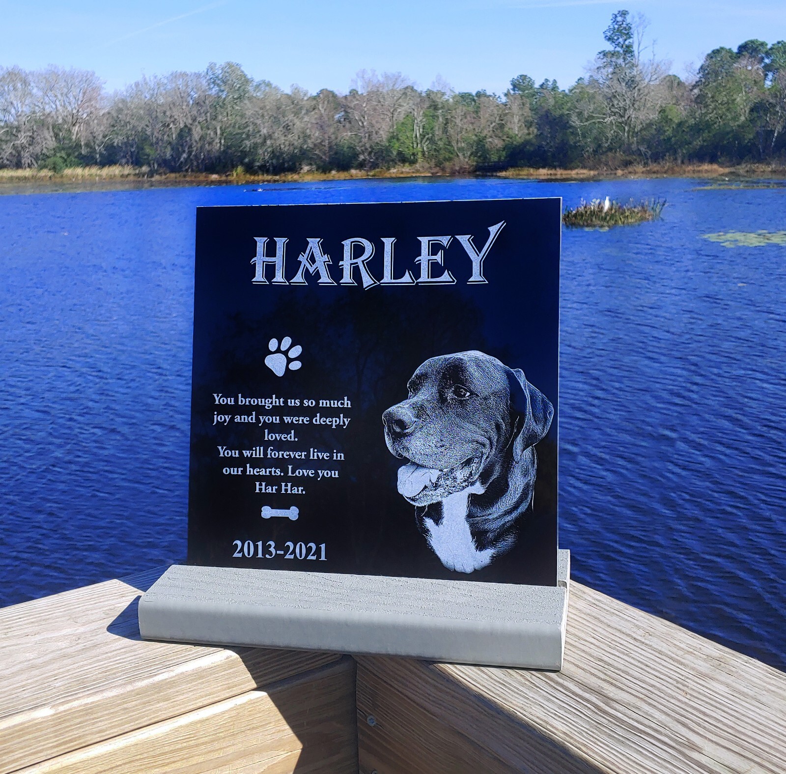 Tombstone Paw Print Pet Memorial Stone Gravestone Picture Grave Garden Dog Puppy