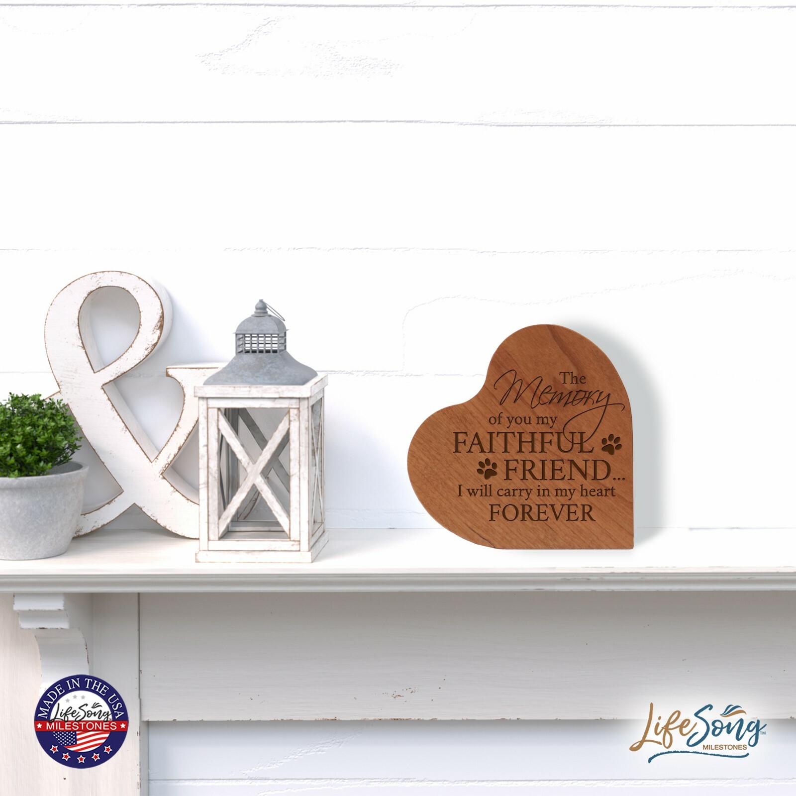 Inspirational Pet Memorial Heart Urn Condolence Keepsake For Loss of Pet Dog Cat