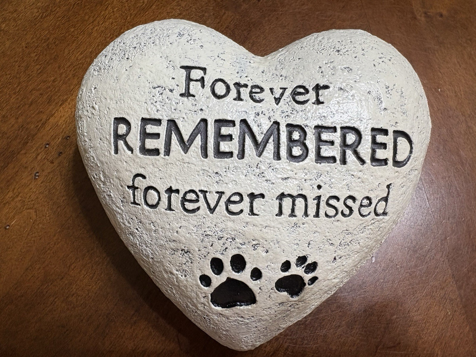 Pet Paw Print Memory Stone Forever Remembered Forever Missed Resin Stone New