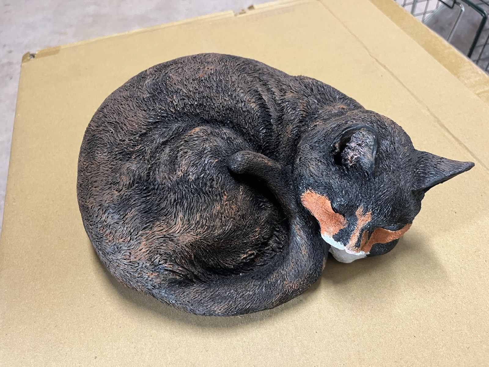 Unique Urn Calico Cat Memorial Cremation Statue Pet Ash Keepsake Funeral Casket