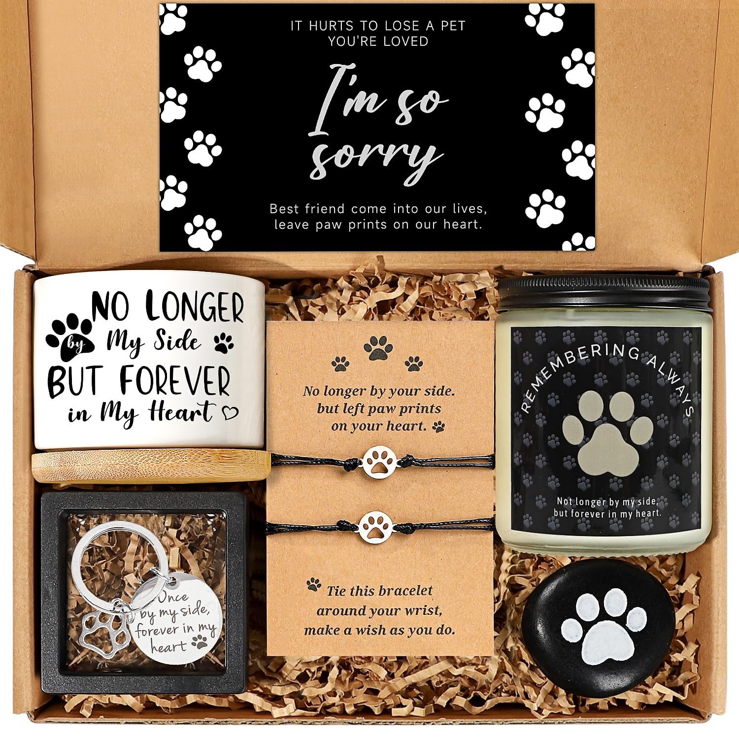 iAOVUEBY Dog Memorial Gifts for Loss of Dog, Loss of Dog Sympathy Gift Basket…