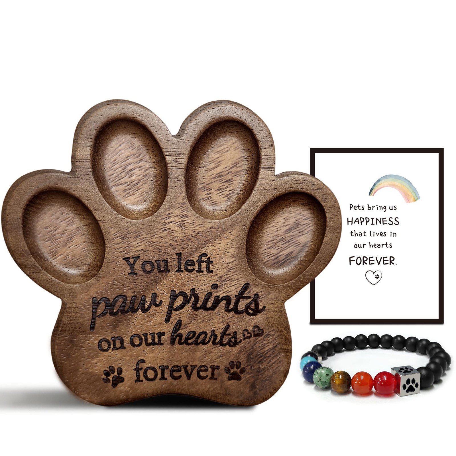 Skittypurr Dog Memorial Gift Set,Paw Print Shape Ornament to Multi-Color