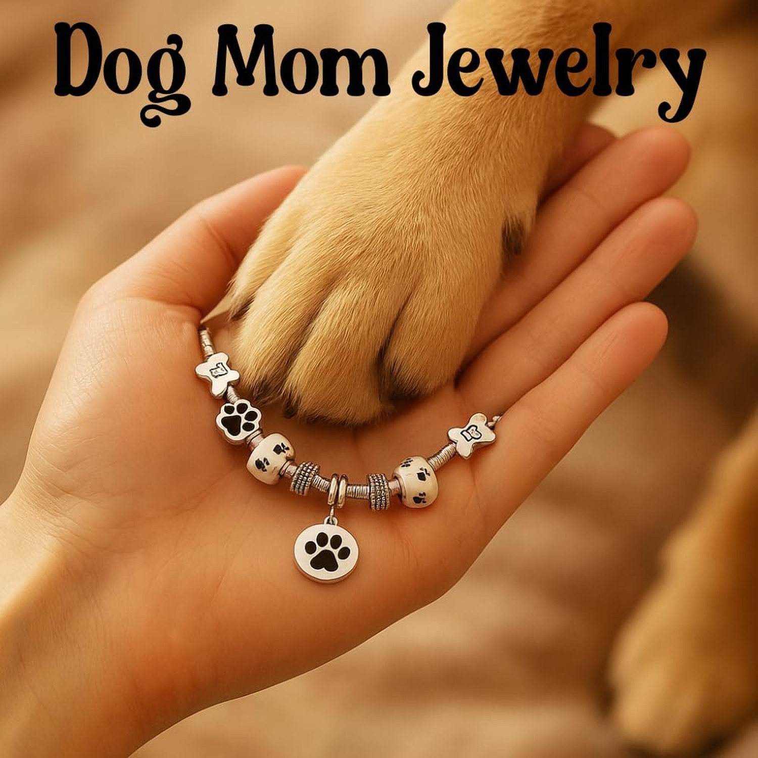 Infinity Collection Dog Paw Print Charm Bracelet – Silver Pet Lover Jewelr