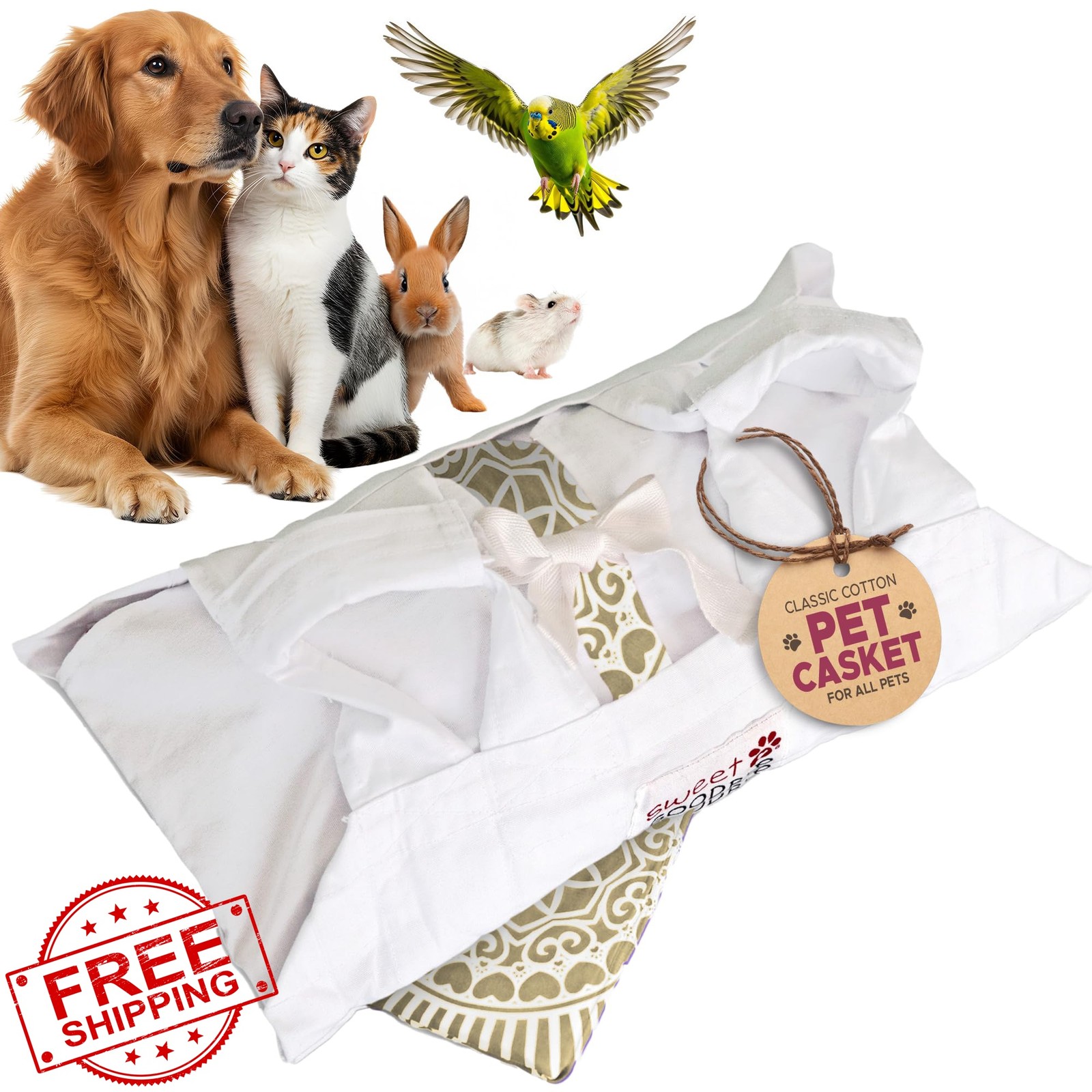 Sweet Goodbye Small White/Natural Pet Burial Kit