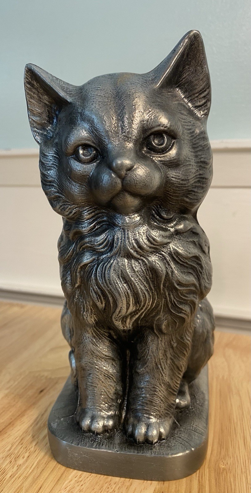 Cat Kitty Urn for Cremation Ashes Statue Memorial Cast Pewter Figurine USA Made