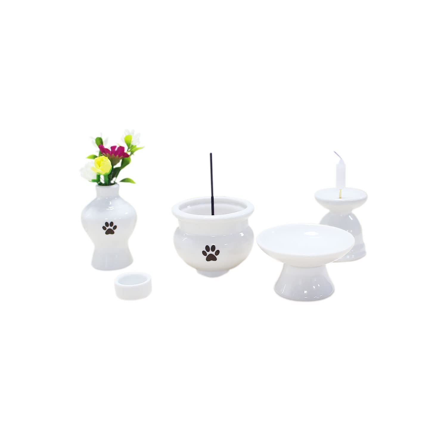 Pet Memorial Set with Paw Print Bouquet