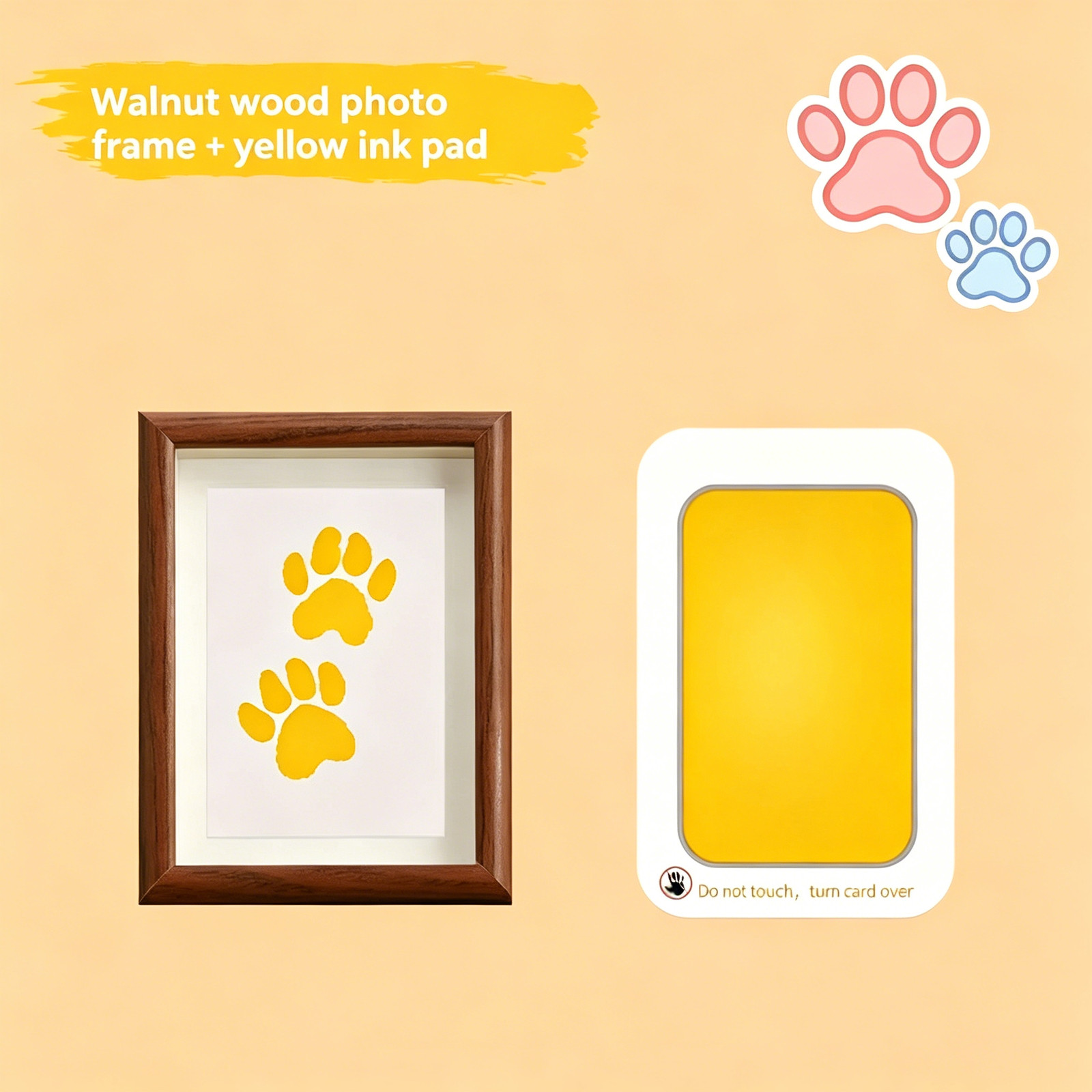 Pet Paw Print Memorial No-Wash Ink Pad Photo Frame Desktop Ornament Dog Cat Paw