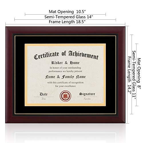Picture Frame – Classic Cherry Wood, 11×14&8.5×11 with mat Velvet Mat,Black