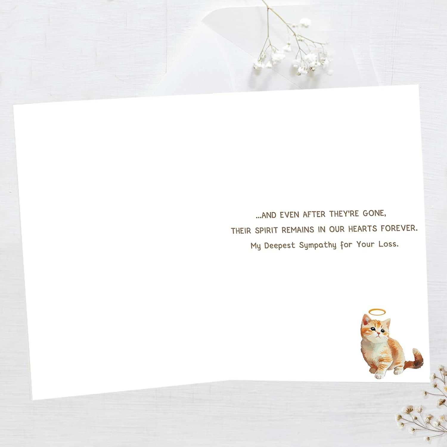 Pet Memorial Gifts for Cats, Loss of Cat Sympathy Card, Kitty Bereavement Sympat