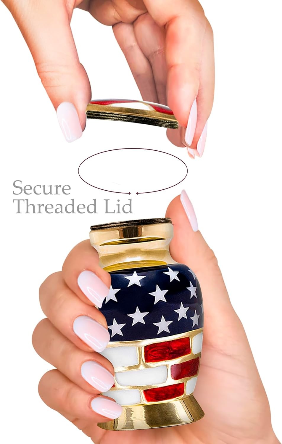 Trupoint Memorials Small Urns for Human Ashes Keepsake, Military and Patriotic