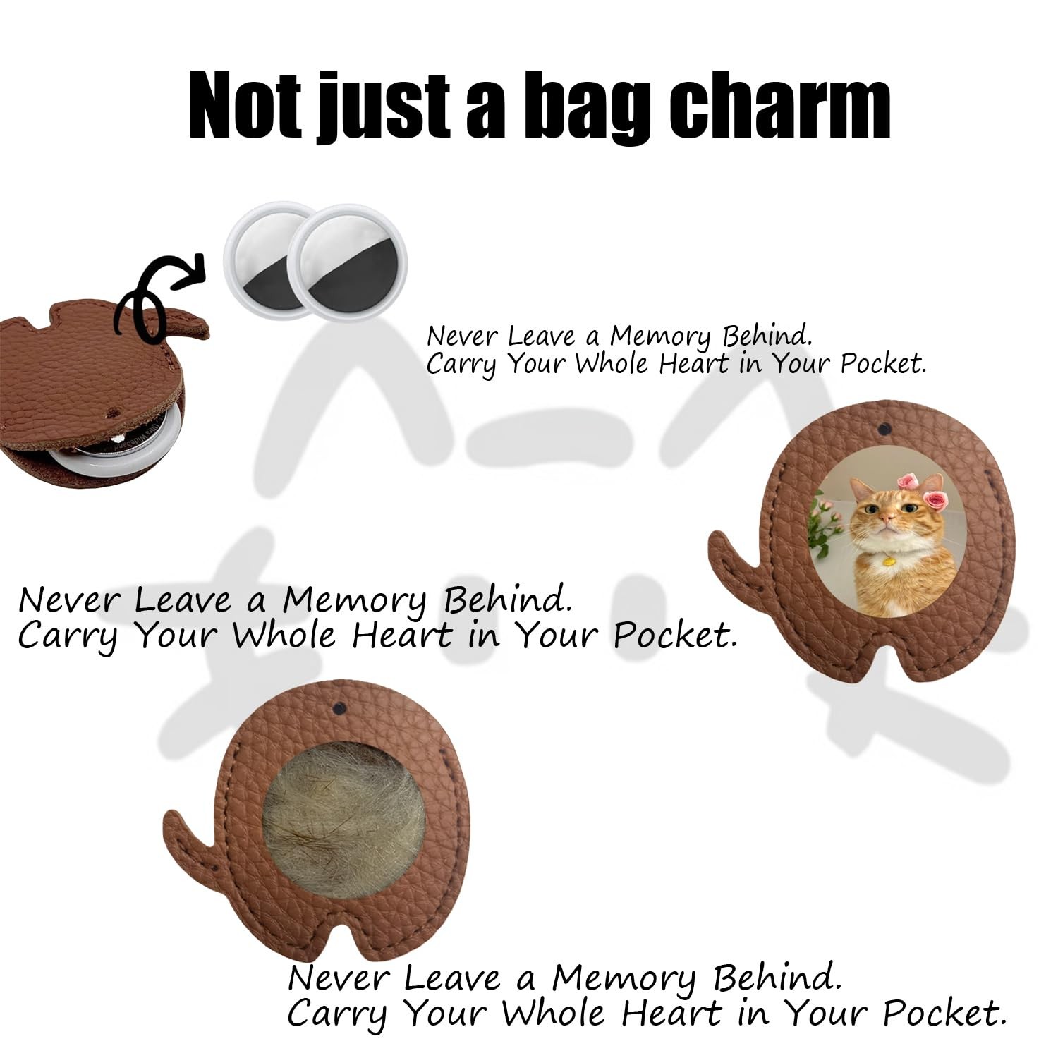 Pet Hair Storage Keychain, Cat Fur Keepsake Bag Charm,Pet Memorial Gift Keyri…