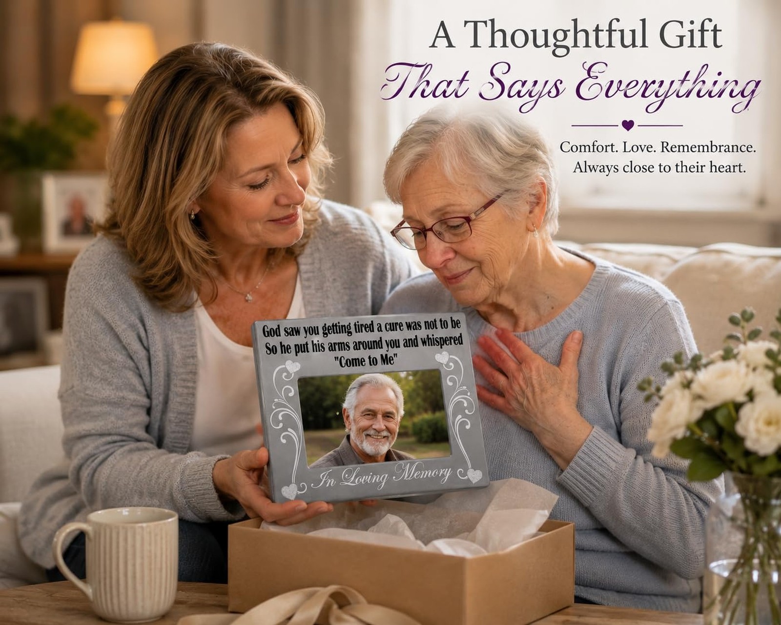 In Loving Memory Picture Frame for Loss of Loved One – Sympathy Memorial P