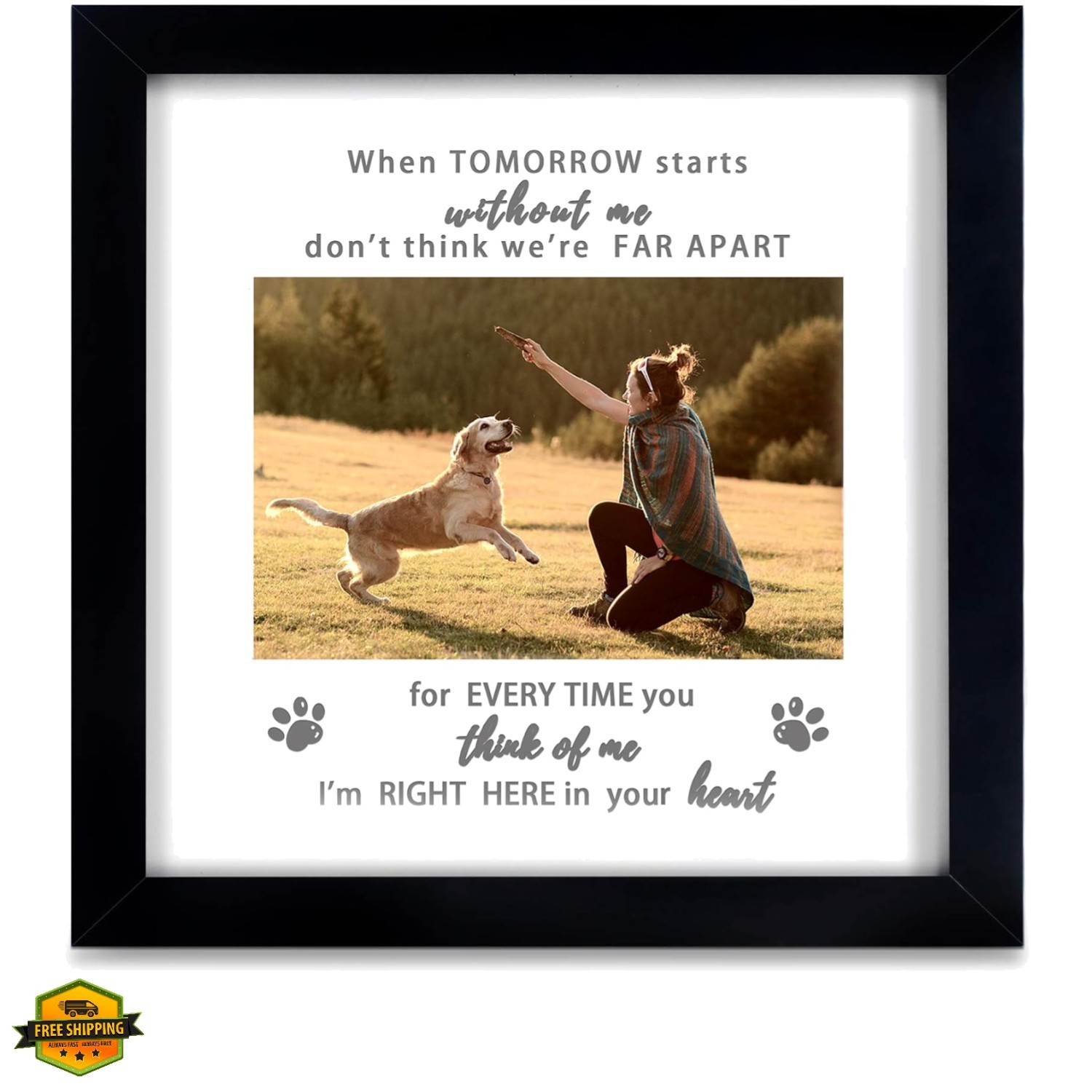 Pet Memorial Picture Frame, Sympathy Loss Gift, Dog Cat Remembrance Keepsake …