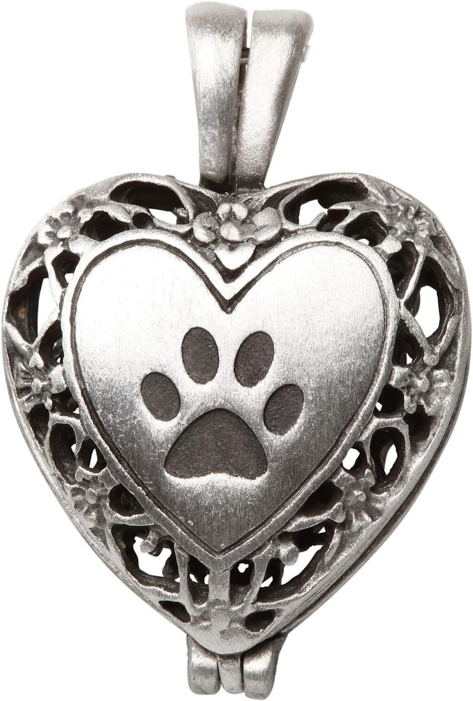 Paw Prints on My Heart Pet Memorial Frame with Ash Vial for Keepsakes Silver