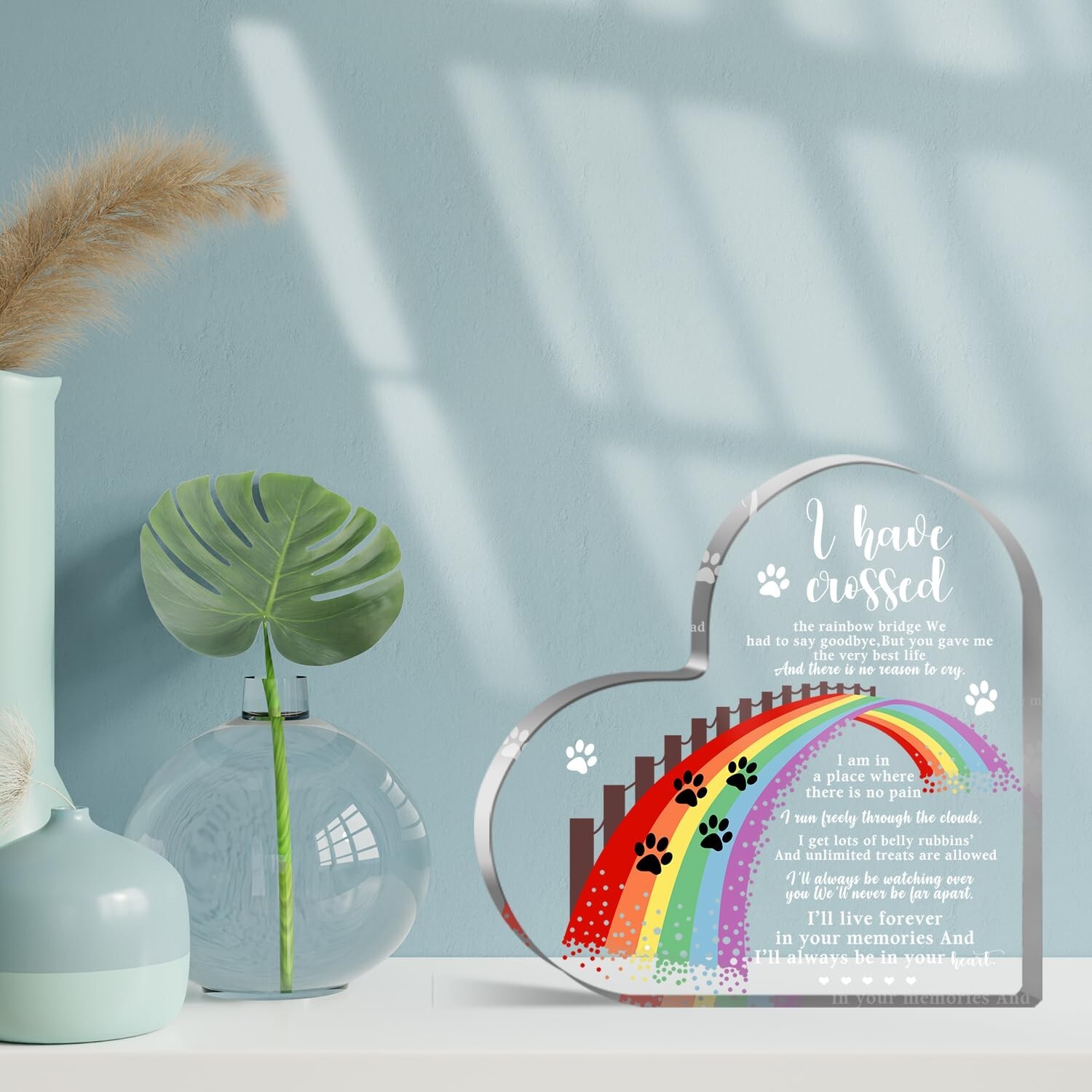 Pet Memorial Acrylic Rainbow Bridge Decorations – Sympathy Gifts for Loss of …