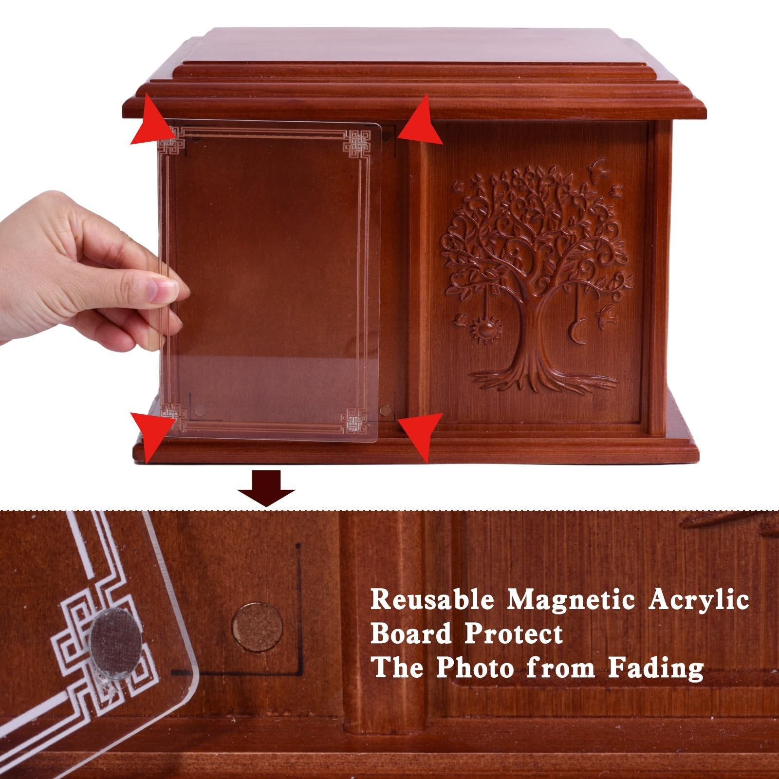 Double Urn for 2 Adults, Urns for Ashes for Man Women, Tree of Life Cremation…