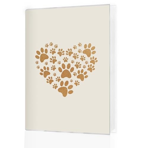 Pet Photo Album 4×6 18 Pockets Photos, Pet Lover Owner Gifts, Paw Heart-Yellow