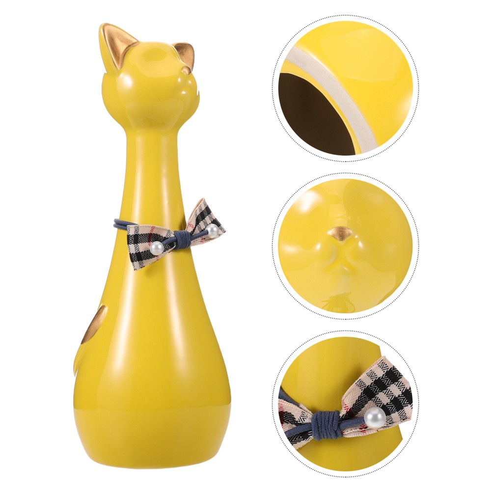 Yellow Ceramic Funeral Urn for Pet Ashes Small Decorative Keepsake Memorial Box
