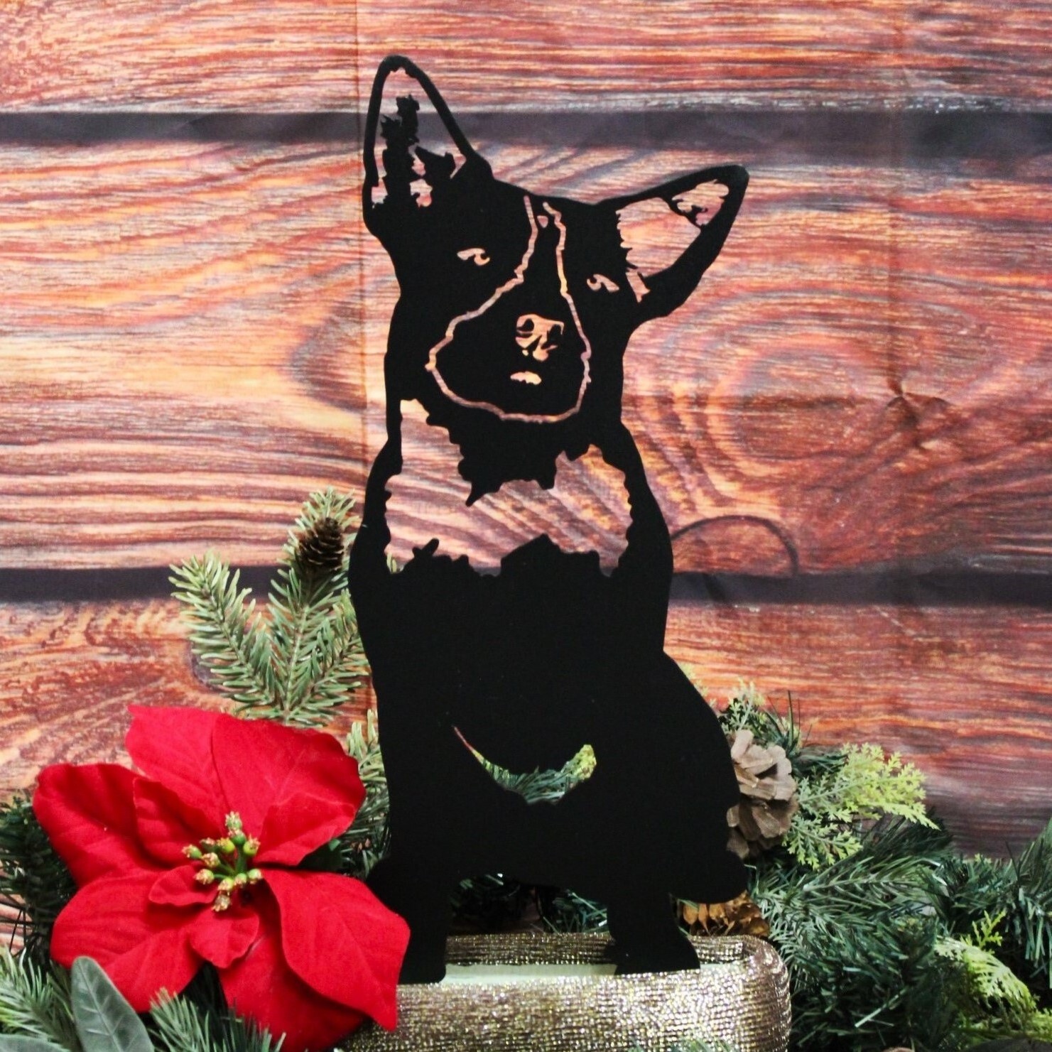 Australian Cattle Dog Black Metal Dog Silhouette