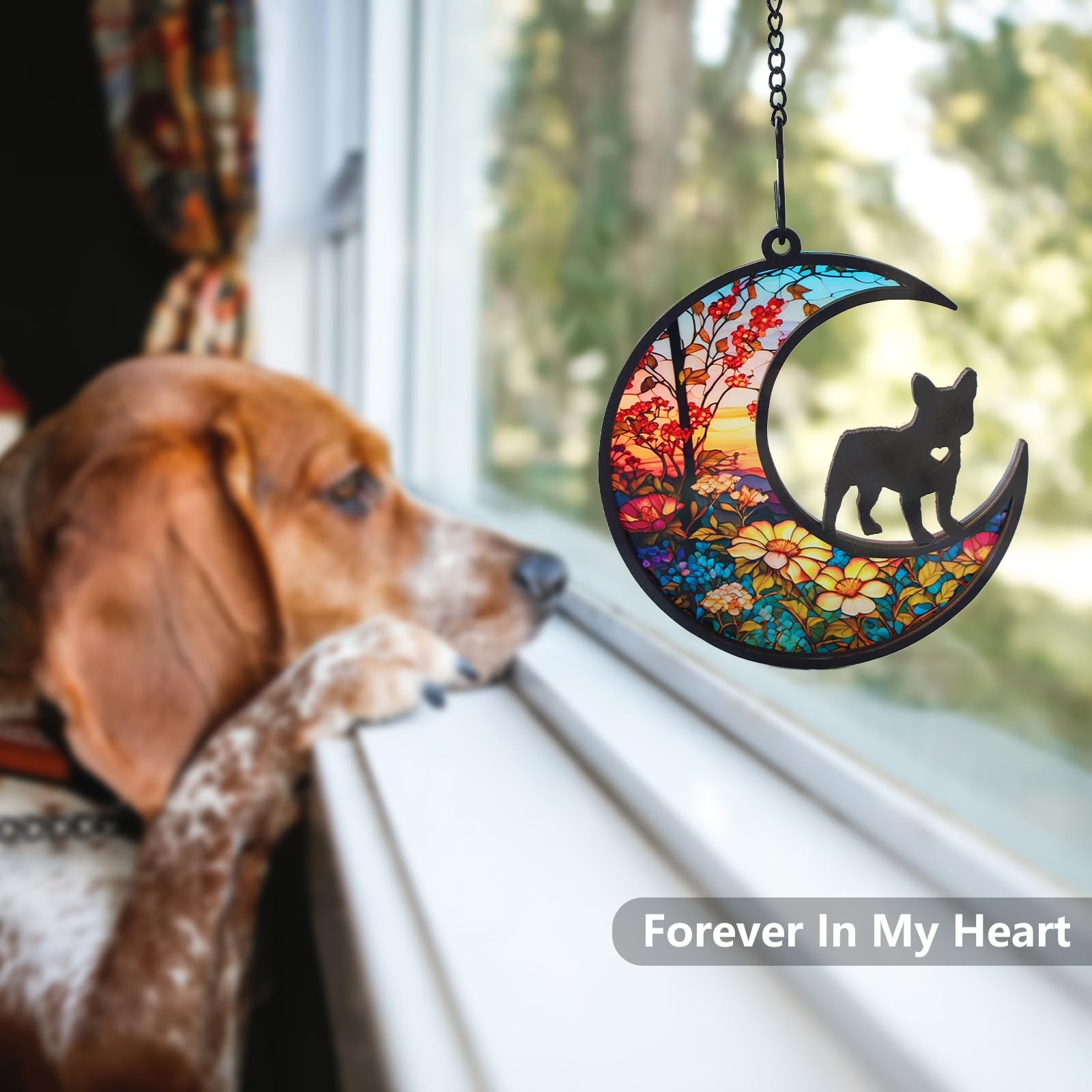 DIY French Bulldog Memorial Suncatcher with Sympathy Card, Dog Gifts for Loss