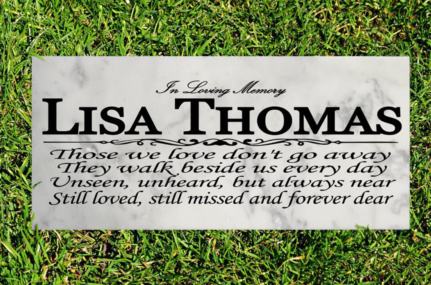 Personalized Loved One Memorial Stone Remembrance Plaque Solid Marble