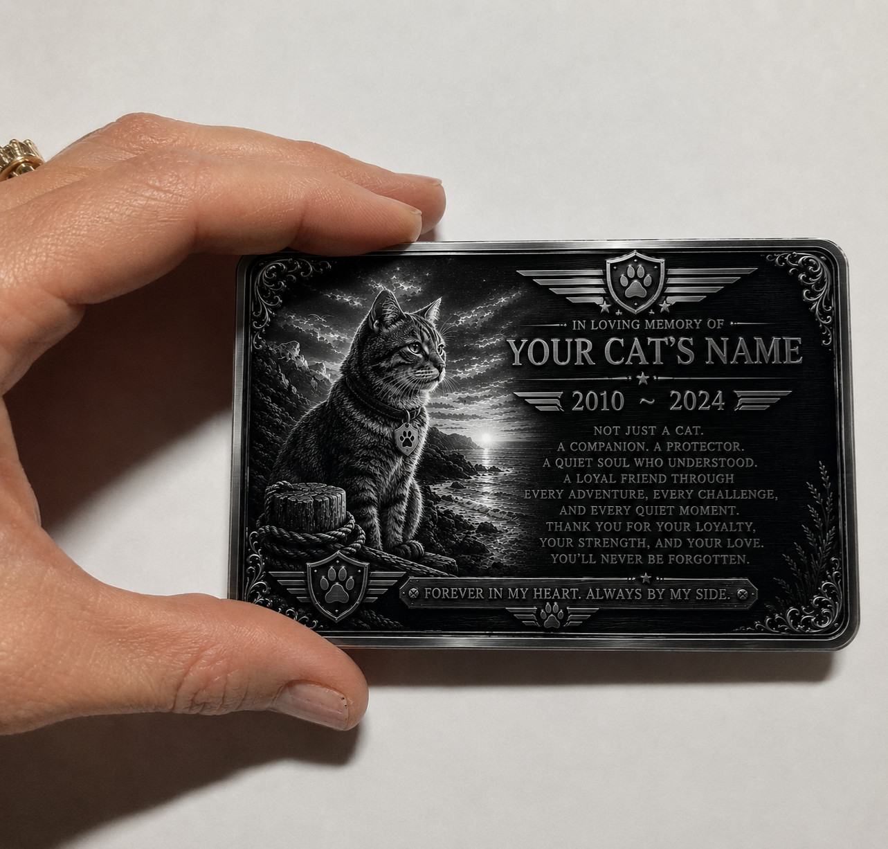 Personalised Pet Memorial Plaque Custom Photo Engraved Aluminium Dog Cat Horse