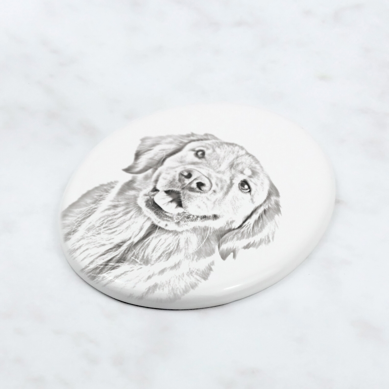 Golden Retriever Grave Plate With A Photo Of A Dog Art-Dog