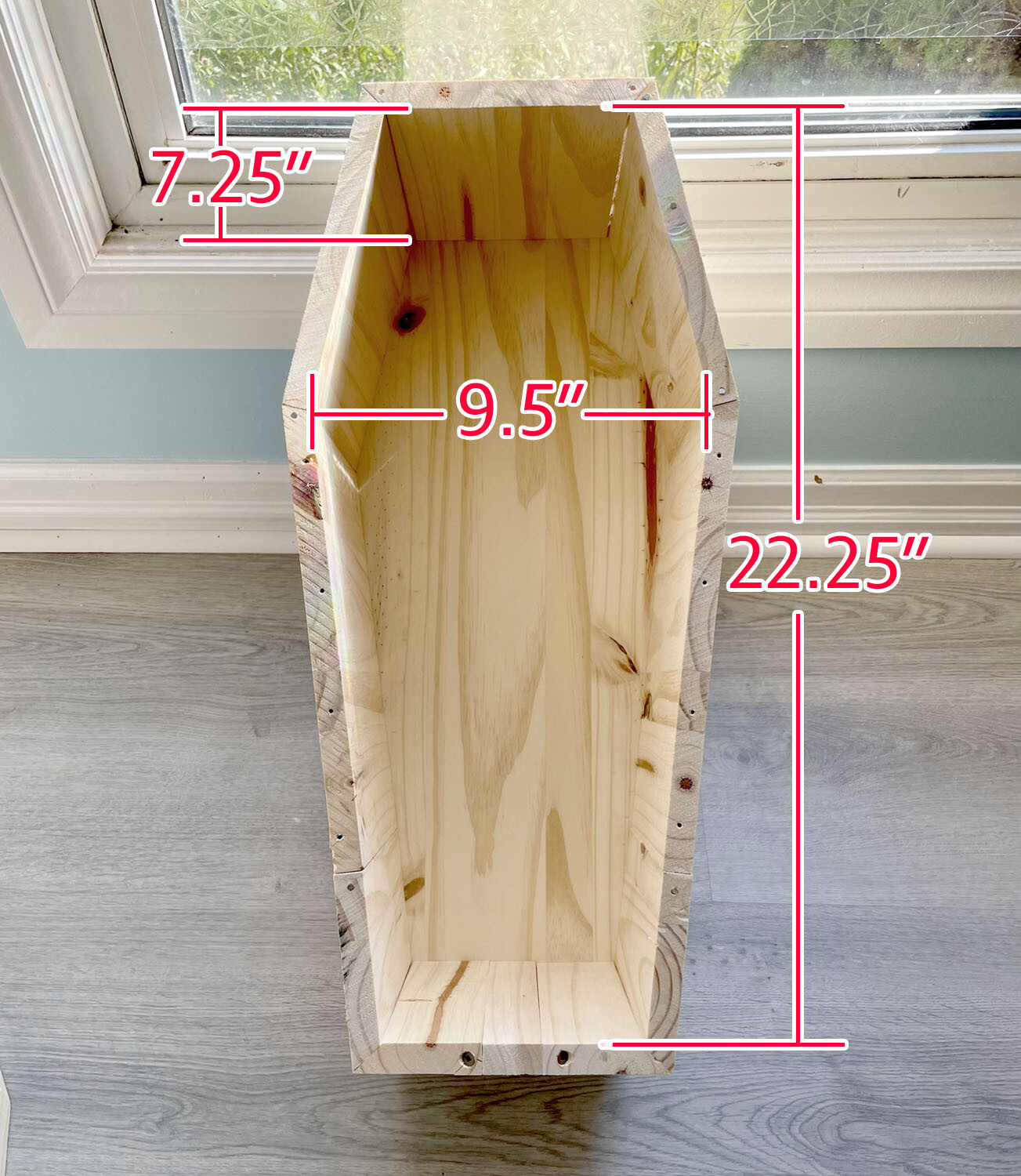 [Hand made in Canada] Wood Pet dog cat Coffin Casket 9.5″ x 22.5″ x 7.25″
