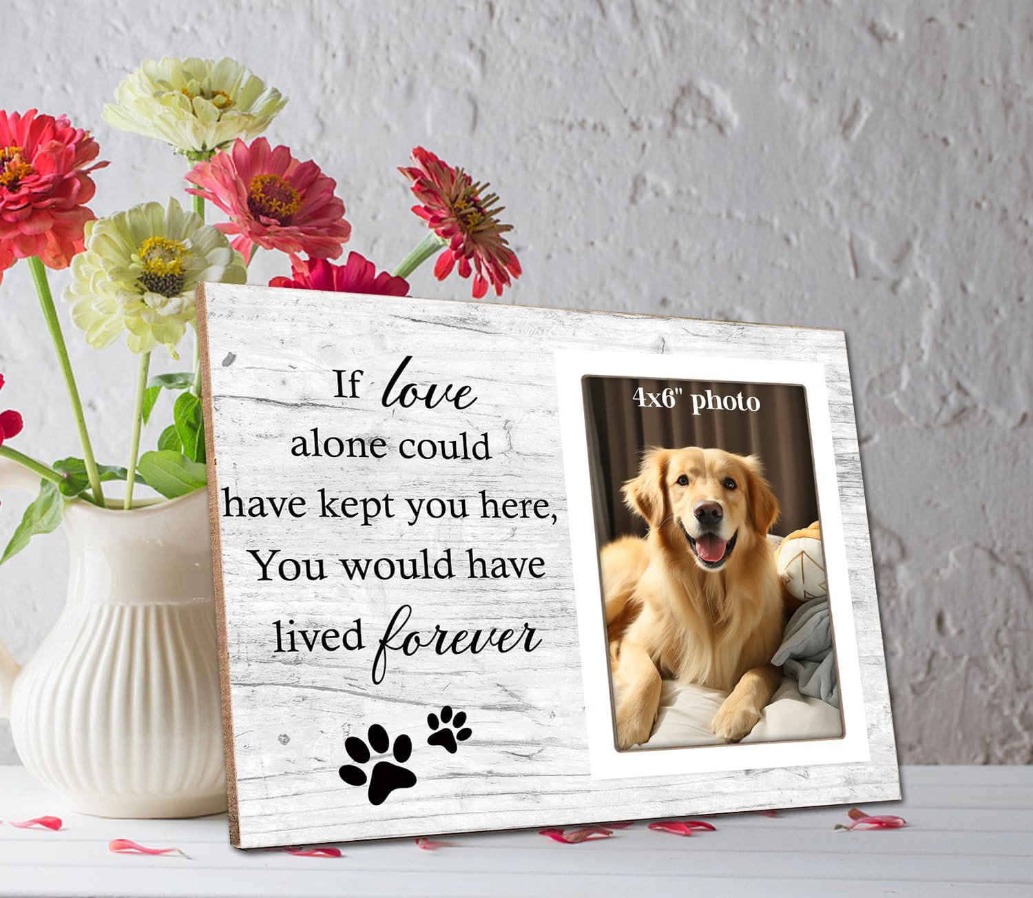 Dog Memorial Picture Frame, Pet Sentiment Memorial Gifts for Loss of Dog, Pet Pi