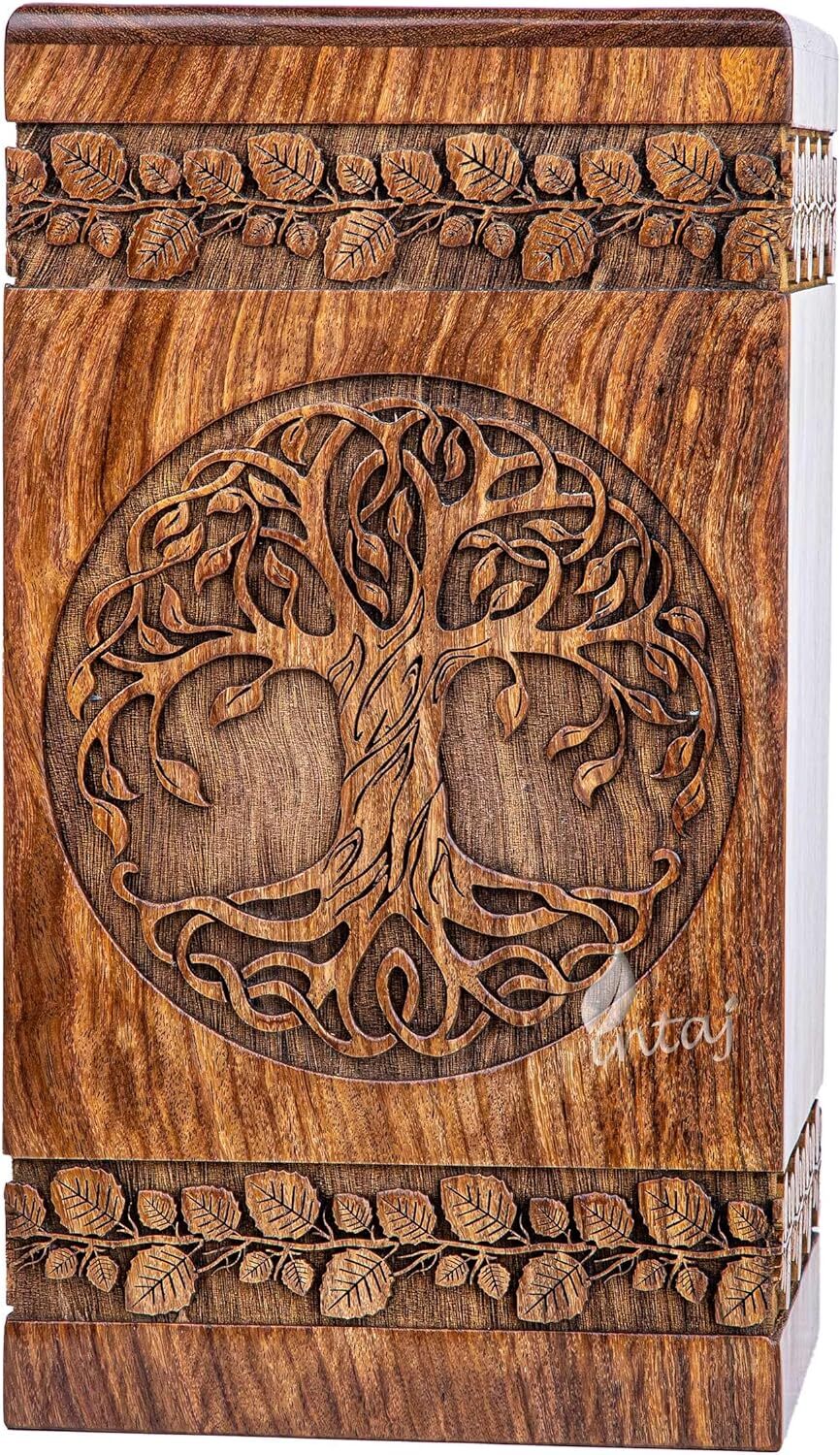 Handmade rosewood urn for human ashes