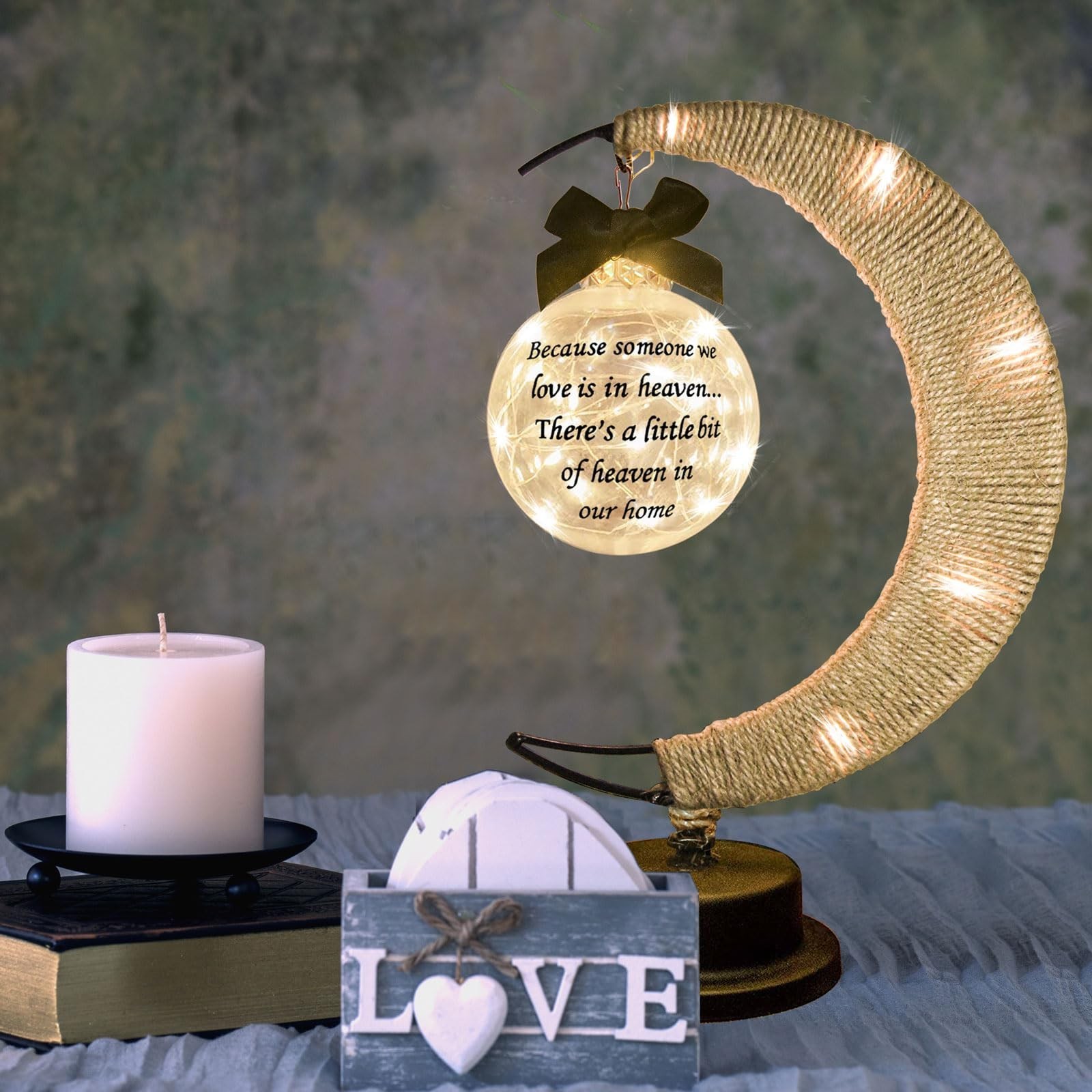 Sympathy Gifts Memorial Moon Shaped Ornament Gifts in Memory of Loved One Ber…