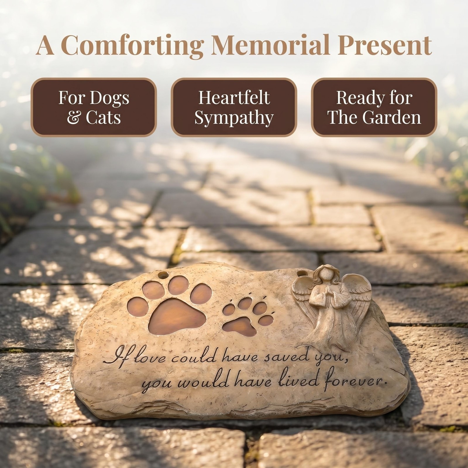 jinhuoba Pet Dog Memorial Stones Headstones Plaques with Angel, Sympathy Paw …