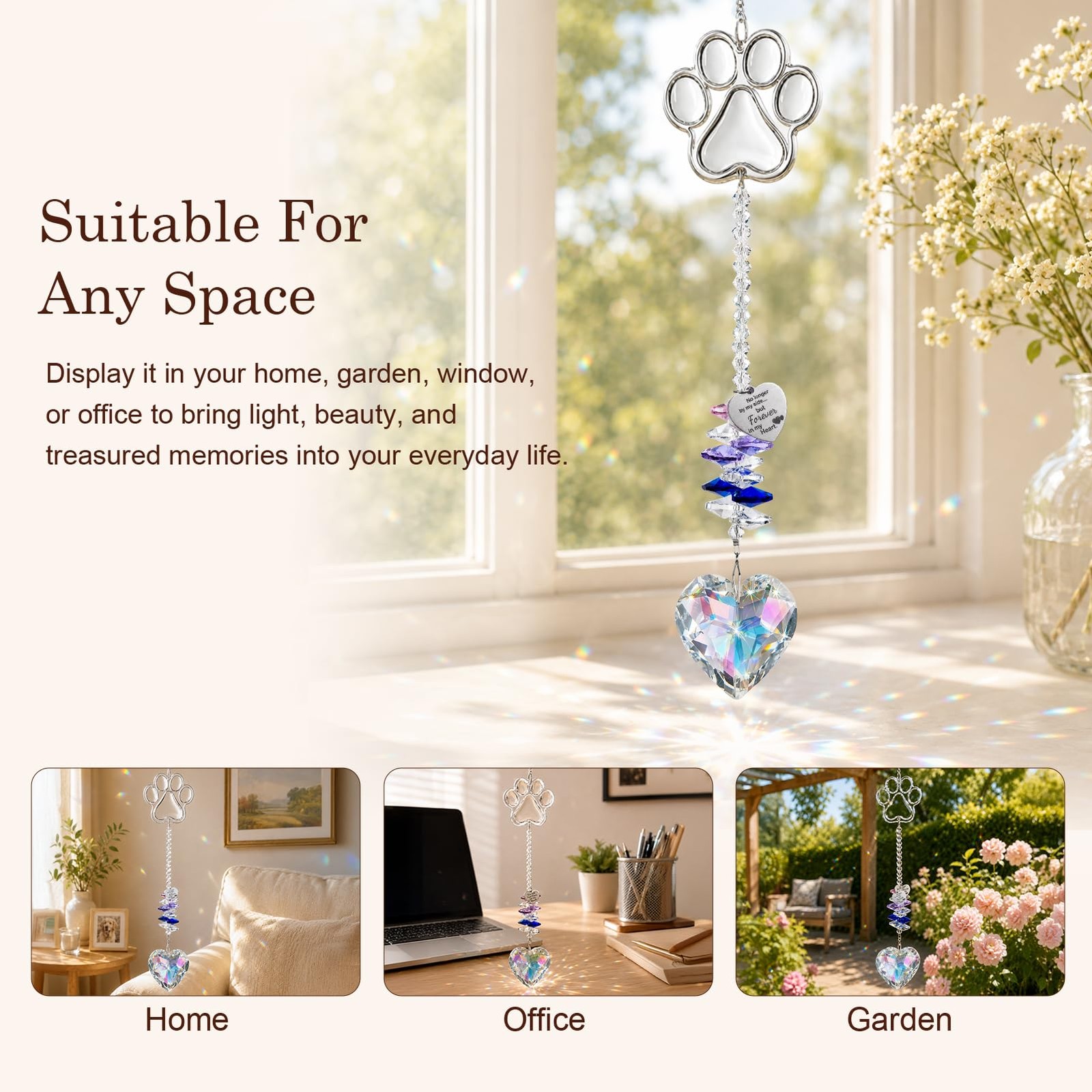 Pet Memorial Suncatcher, Dog Memorial Gifts | Loss of Dog Sympathy Gift, Cat …