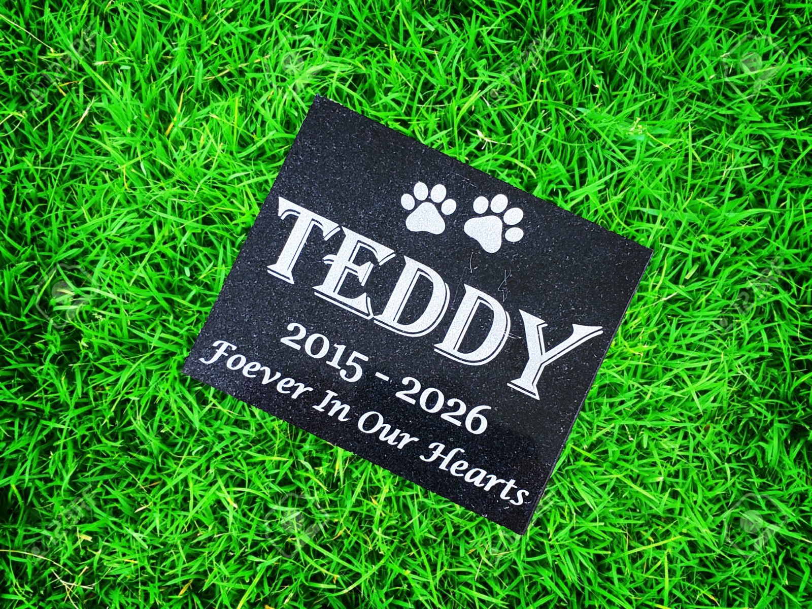 Grave Marker Headstone Garden Pet Memorial Burial Stone Granite Custom Plaque A8