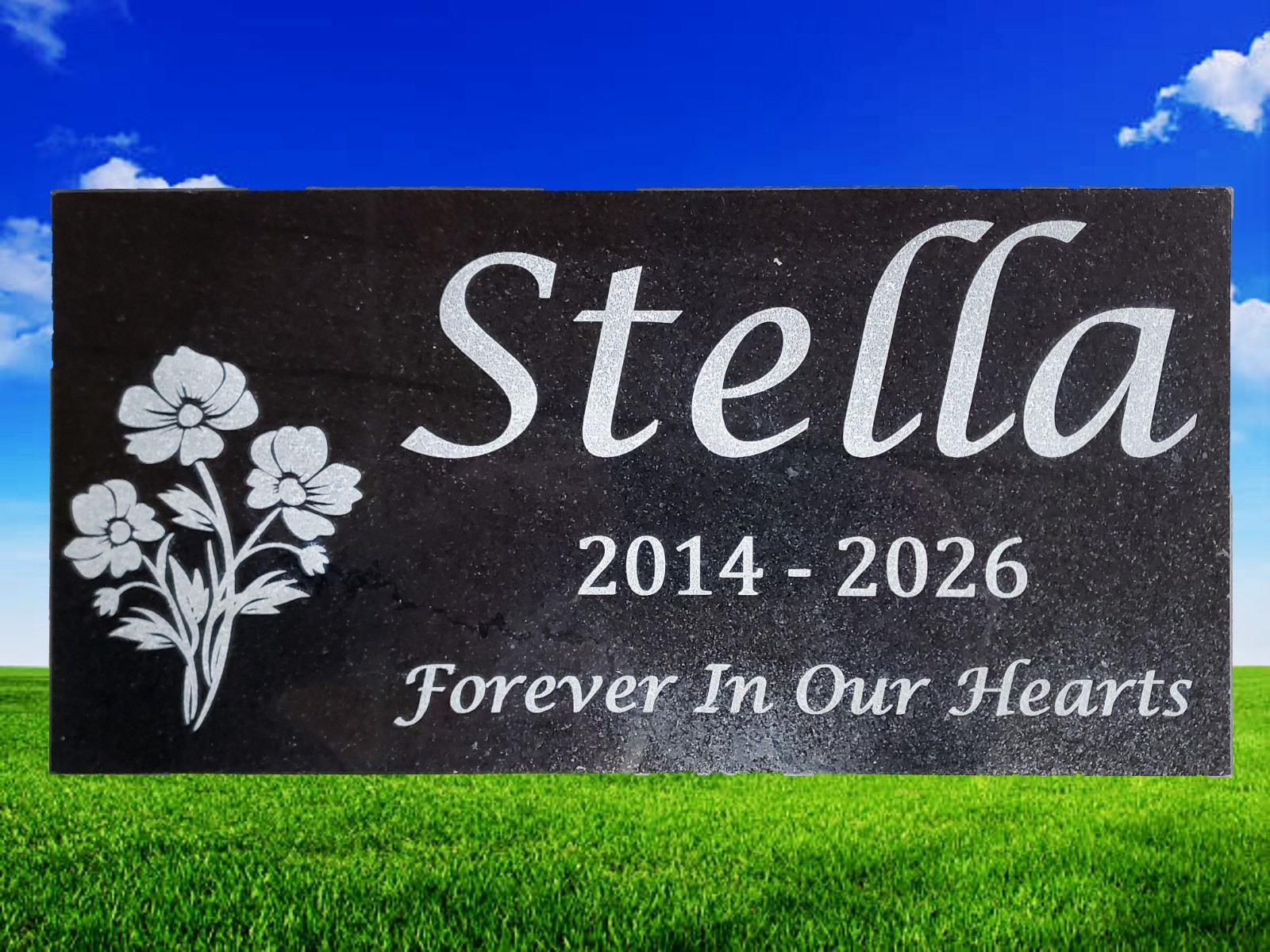 Custom Engraved Granite Pet Memorial Stone – Grave Marker & Headstone Plaque t21