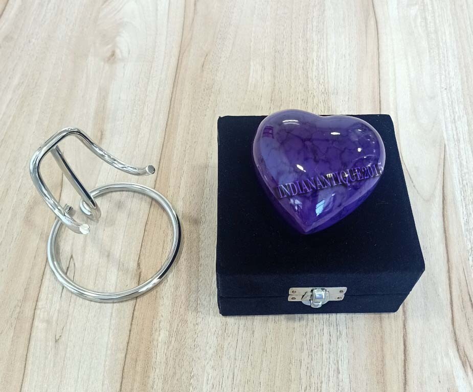 Heart Urn – Small Heart Urn – Purple Shine Mini Urn – Small Urns for Human Ashes