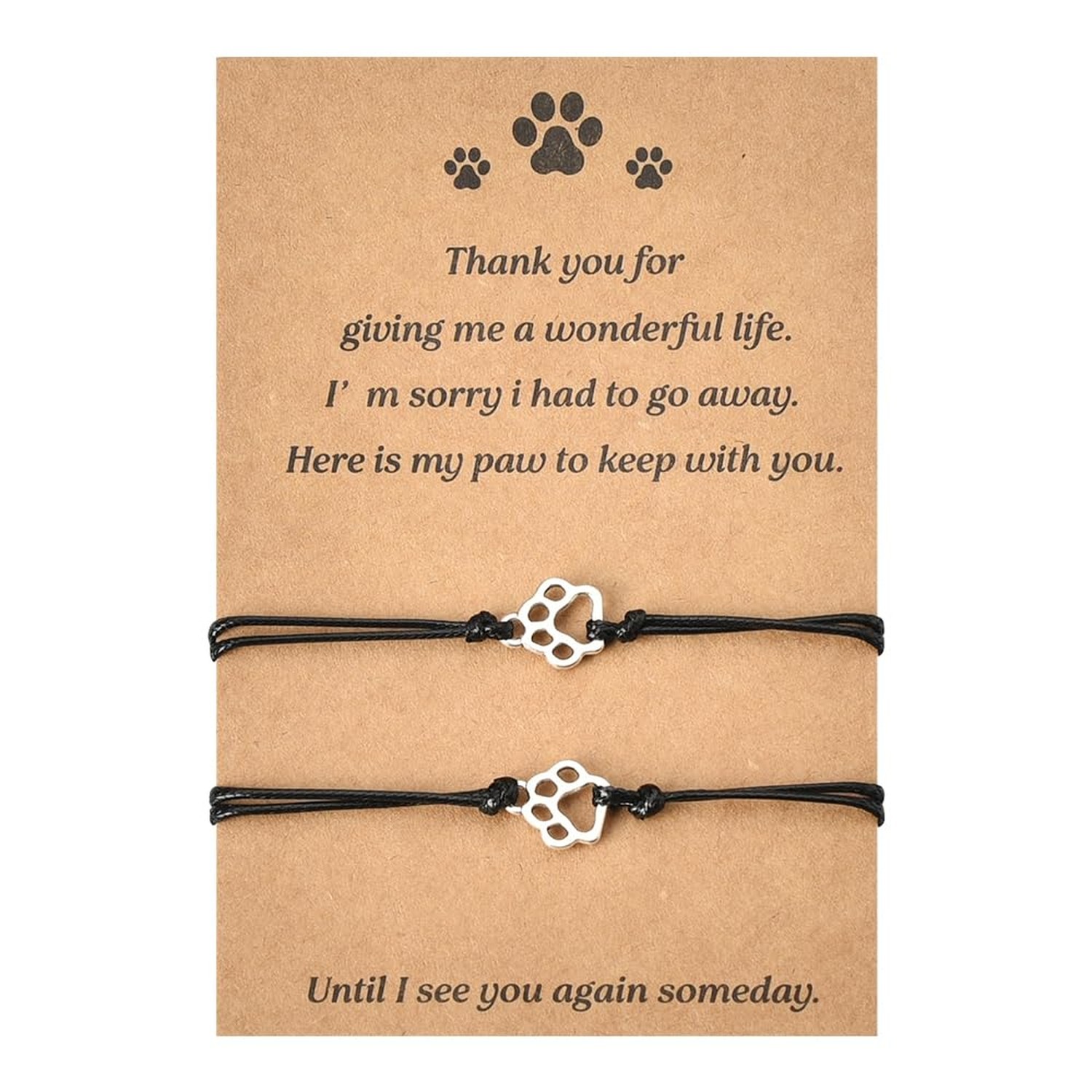 Memorial Bracelet for Pet Loss – Sympathy Paw Print Friendship Bracelets for …