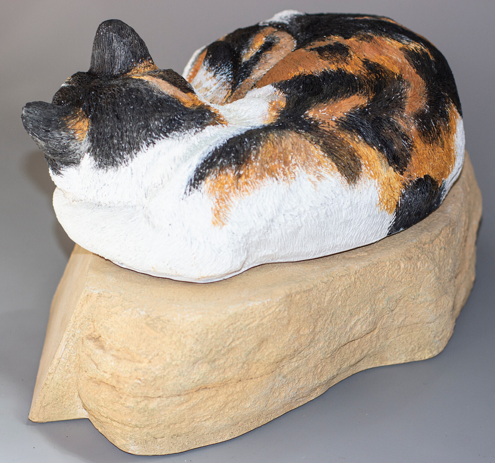 Pet Memorial Tombstone Grave Marker Plaque Cremation Urn Calico Cat Loss Tribute