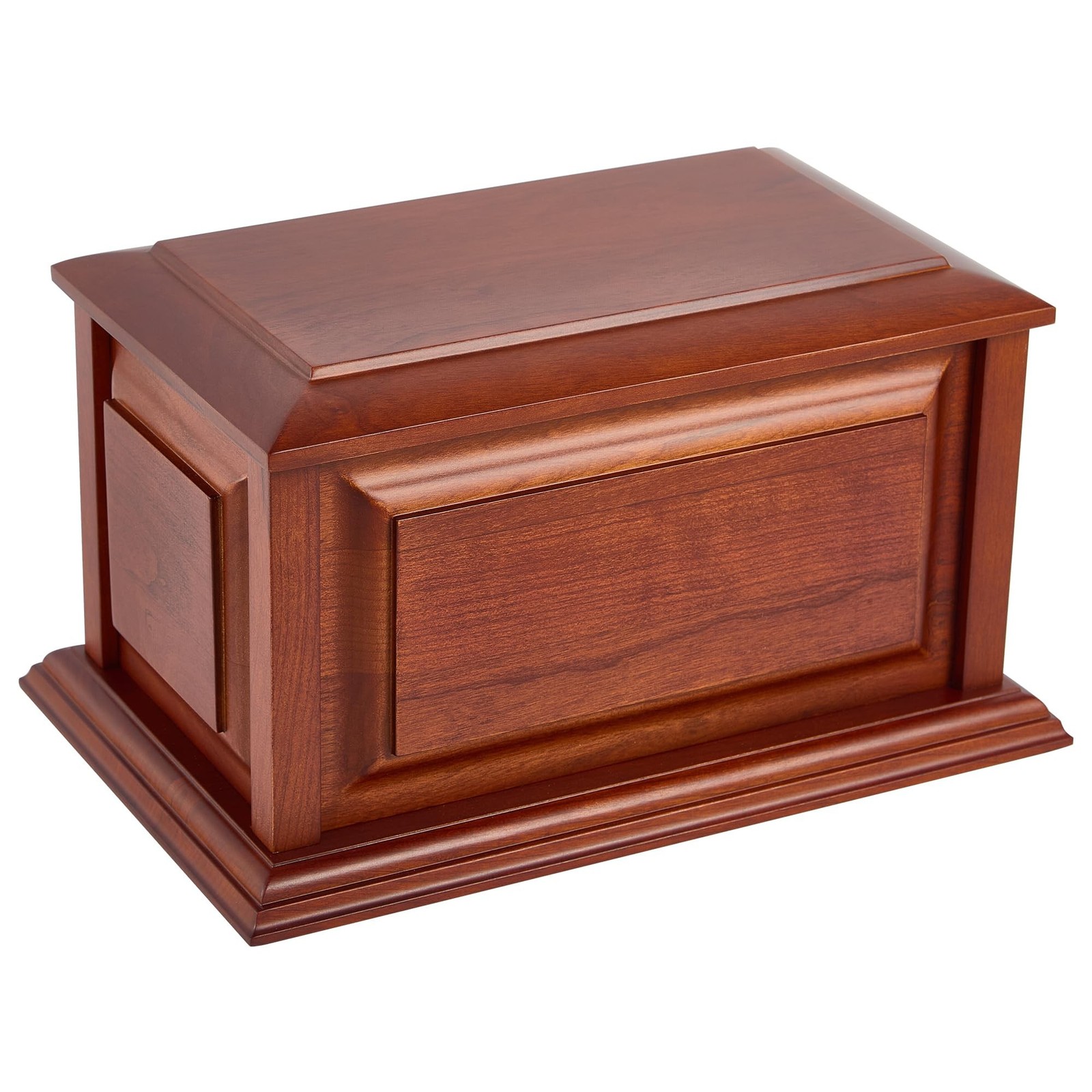 Handcrafted Solid Cherry Wood Funeral Cremation Urn Box for Human Ashes Memor…