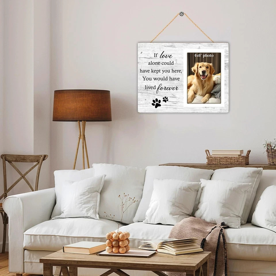 Dog Memorial Picture Frame, Pet Sentiment Memorial Gifts for Loss of Dog, Pet